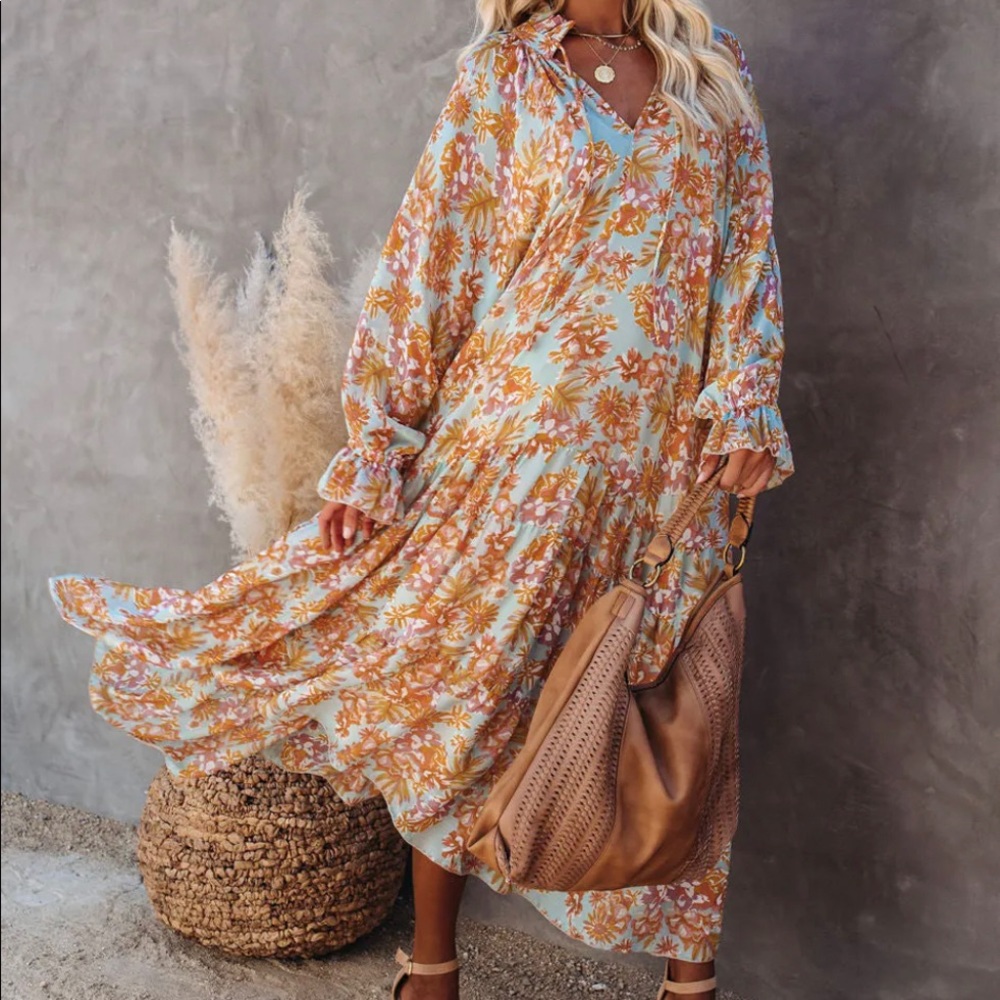 VICI SUTHERLAND FLORAL BOHO MAXI DRESS